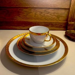 Place setting of discontinued Tiffany & Co china